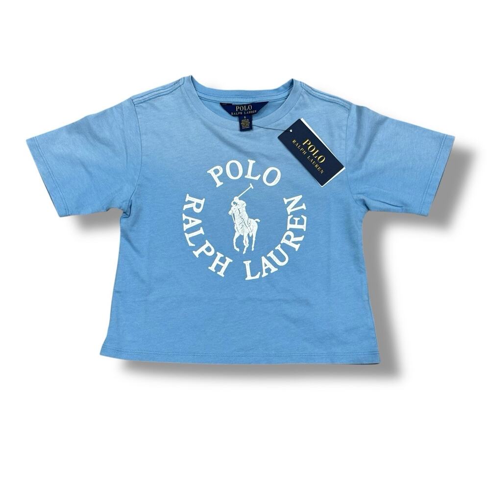 NWT Polo Ralph Lauren Girl’s Size 6 Blue Big Pony Logo Cotton Jersey Tee